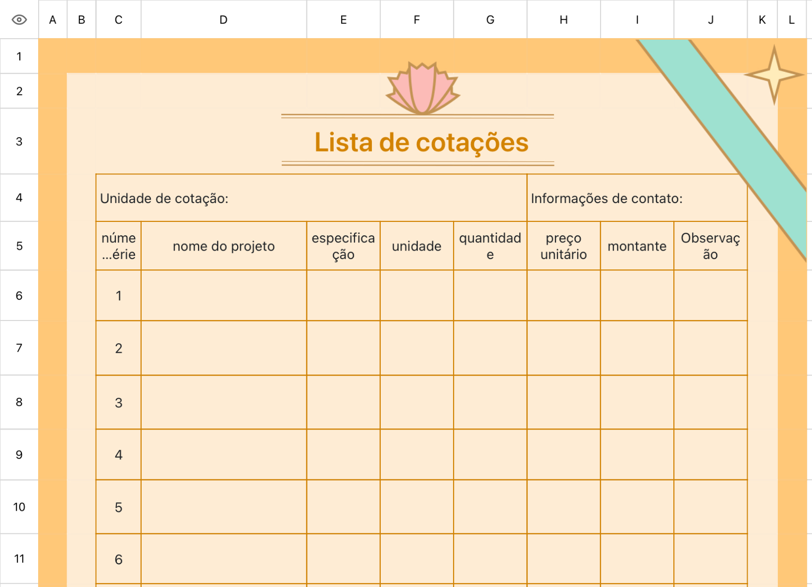 Lista de cotações